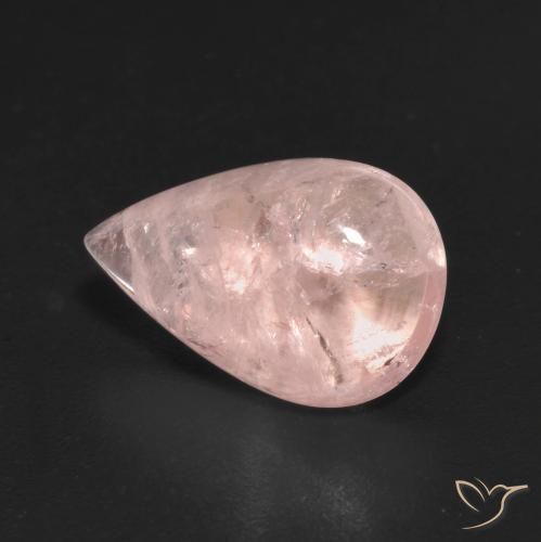 3.22 ct Pink Morganite Stone, Natural Morganite in Pear Cabochon Shape for Sale