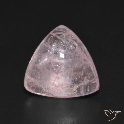 4.11ct Natural Coral Pink Morganite, Trillion, Transparent