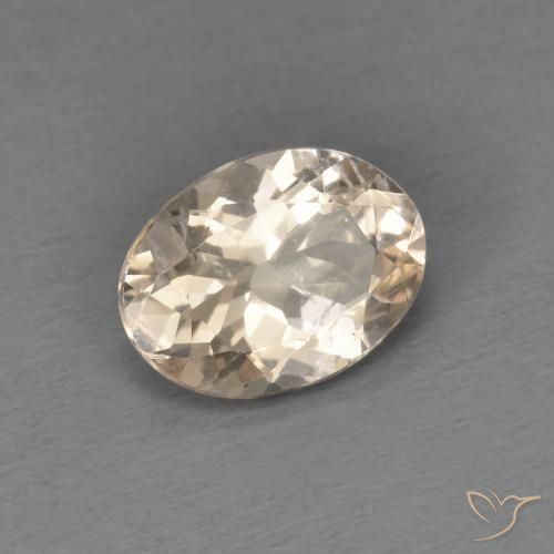 1.12 ct Golden Morganite Stone, Natural Morganite in Oval Facet Shape for Sale