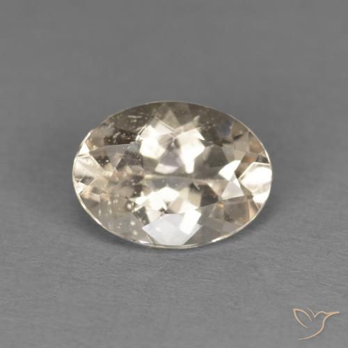 1.02 ct Golden Morganite Stone, Natural Morganite in Oval Facet Shape for Sale
