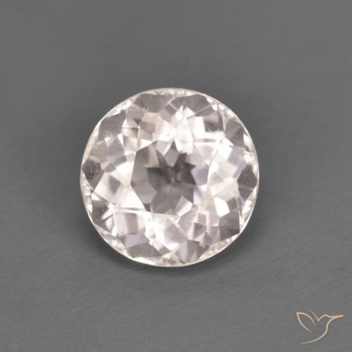 1.35ct Natural Very Light Pink Morganite, Round, VVS