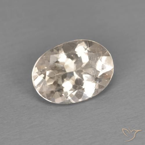 1.08 ct Golden Morganite Stone, Natural Morganite in Oval Facet Shape for Sale