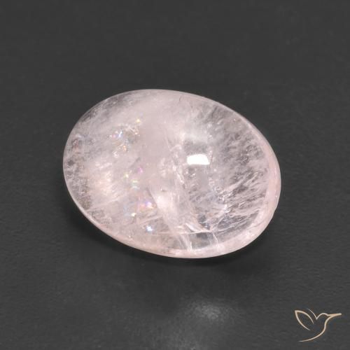 3.20 ct Pink Morganite Stone, Natural Morganite in Oval Cabochon Shape for Sale