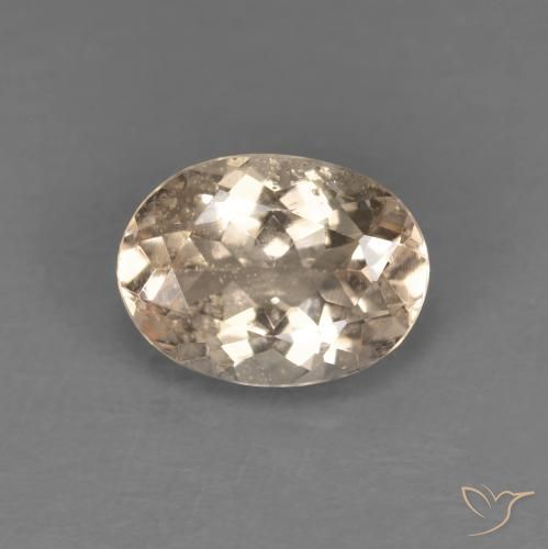 1.10 ct Orange Morganite Gemstone, Morganite Gem in Oval Facet Shape for Sale.
