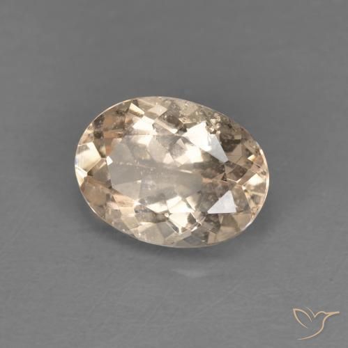 1.10 ct Orange Morganite Stone, Natural Morganite in Oval Facet Shape for Sale