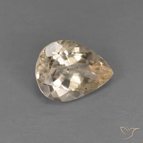 0.98 ct Orange Morganite Stone, Natural Morganite in Pear Facet Shape for Sale