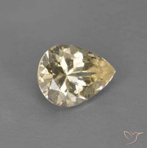 0.90 ct Golden Morganite Stone, Natural Morganite in Pear Facet Shape for Sale