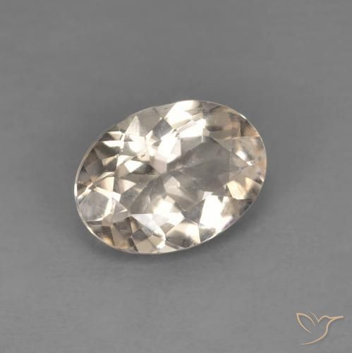 0.92 ct Golden Morganite Stone, Natural Morganite in Oval Facet Shape for Sale