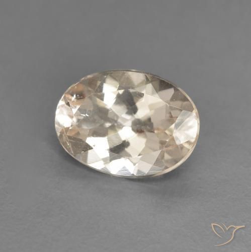 1.07 ct Golden Morganite Stone, Natural Morganite in Oval Facet Shape for Sale