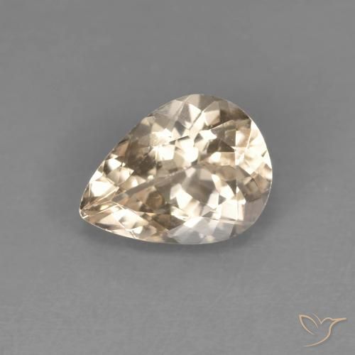 0.98ct Natural Light Golden Morganite, Pear Shape, VVS-VS