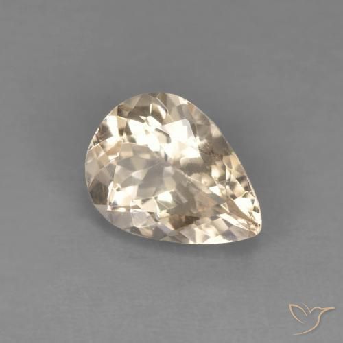 0.98 ct Golden Morganite Stone, Natural Morganite in Pear Facet Shape for Sale