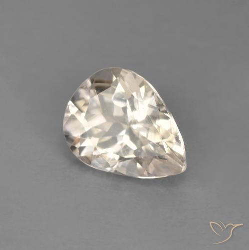 0.89 ct Golden Morganite Stone, Natural Morganite in Pear Facet Shape for Sale