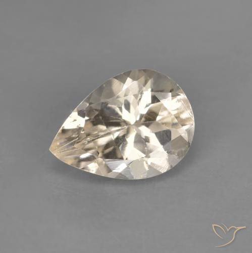 0.96ct Natural Light Golden Morganite, Pear Shape, VVS-VS
