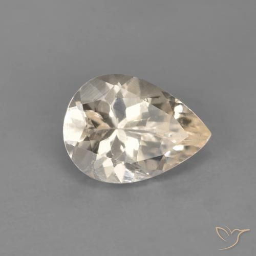0.96 ct Golden Morganite Stone, Natural Morganite in Pear Facet Shape for Sale
