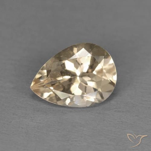 0.98 ct Golden Morganite Stone, Natural Morganite in Pear Facet Shape for Sale