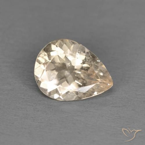 0.89 ct Orange Morganite Stone, Natural Morganite in Pear Facet Shape for Sale