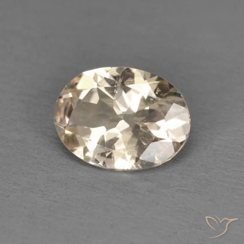 1.02 ct Orange Morganite Stone, Natural Morganite in Oval Facet Shape for Sale