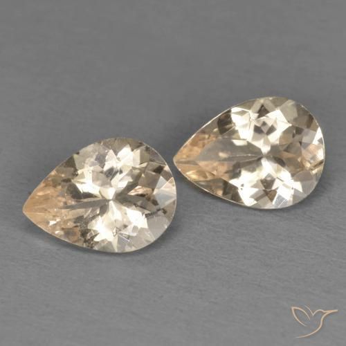 1.52 ctw Orange Morganite Stones, Natural Morganite in Pear Facet Shape for Sale