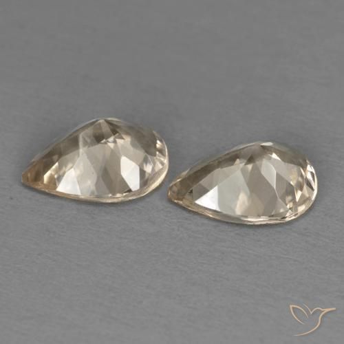 Morganite Gemstones in 7.9 x 5.8 mm Size for Sale, Morganite Stones in Light Neutral Orange Color