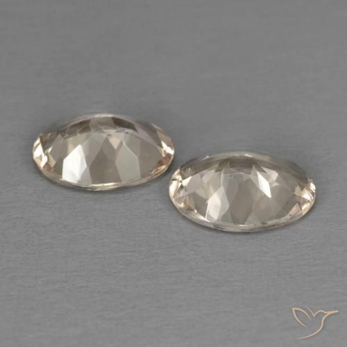 Morganite Gemstones in 7.9 x 5.7 mm Size for Sale, Morganite Stones in Light Neutral Orange Color