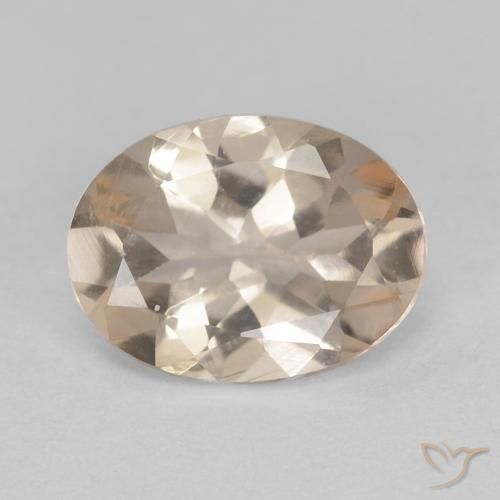 0.93 ct Orange Morganite Gemstone, Morganite Gem in Oval Facet Shape for Sale.