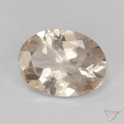 0.93 ct Orange Morganite Stone, Natural Morganite in Oval Facet Shape for Sale