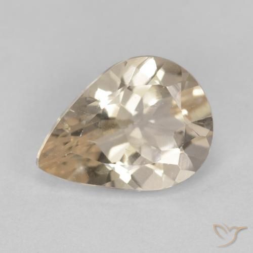 0.85ct Natural Light Golden Morganite, Pear Shape, VS