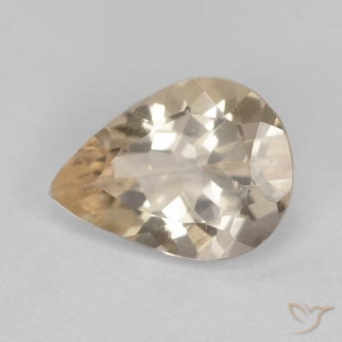 0.85 ct Golden Morganite Stone, Natural Morganite in Pear Facet Shape for Sale