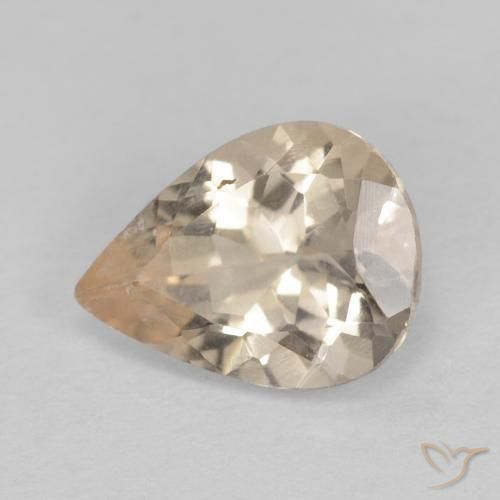 0.79 ct Orange Morganite Stone, Natural Morganite in Pear Facet Shape for Sale