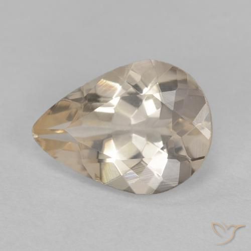 0.78 ct Orange Morganite Stone, Natural Morganite in Pear Facet Shape for Sale