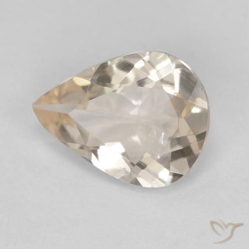 0.75 ct Orange Morganite Stone, Natural Morganite in Pear Facet Shape for Sale