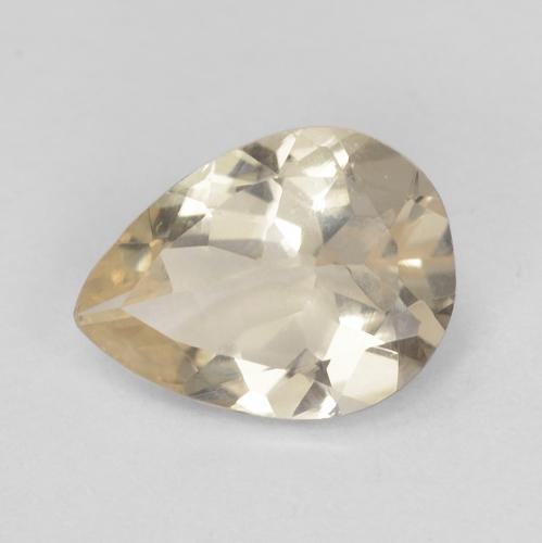 0.75 ct Golden Morganite Gemstone, Morganite Gem in Pear Facet Shape for Sale.