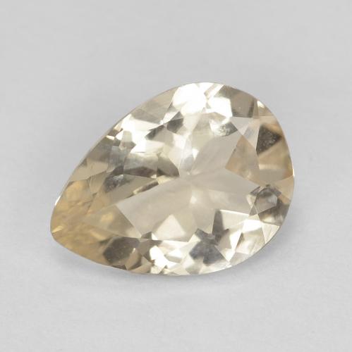 0.75 ct Golden Morganite Stone, Natural Morganite in Pear Facet Shape for Sale