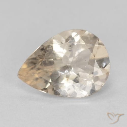 0.85ct Natural Light Golden Morganite, Pear Shape, VS