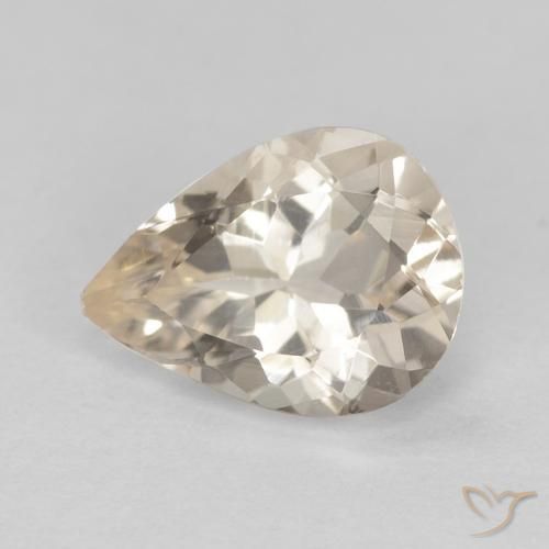 0.83 ct Golden Morganite Stone, Natural Morganite in Pear Facet Shape for Sale