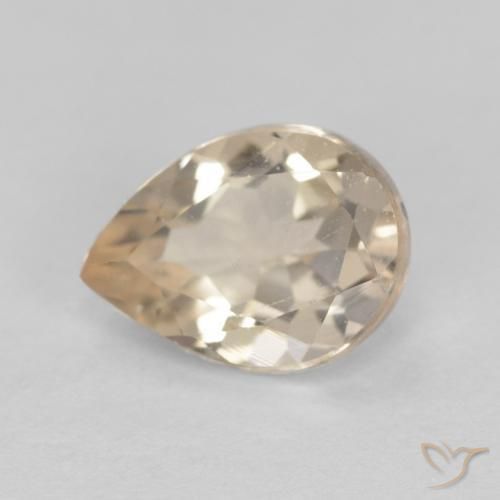 0.77ct Natural Light Golden Morganite, Pear Shape, VVS-VS