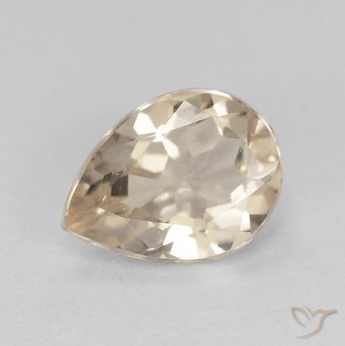 0.77 ct Golden Morganite Stone, Natural Morganite in Pear Facet Shape for Sale
