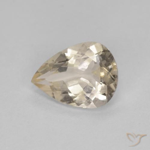 0.83ct Natural Light Golden Morganite, Pear Shape, VVS-VS