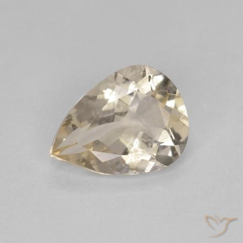 0.83 ct Golden Morganite Stone, Natural Morganite in Pear Facet Shape for Sale