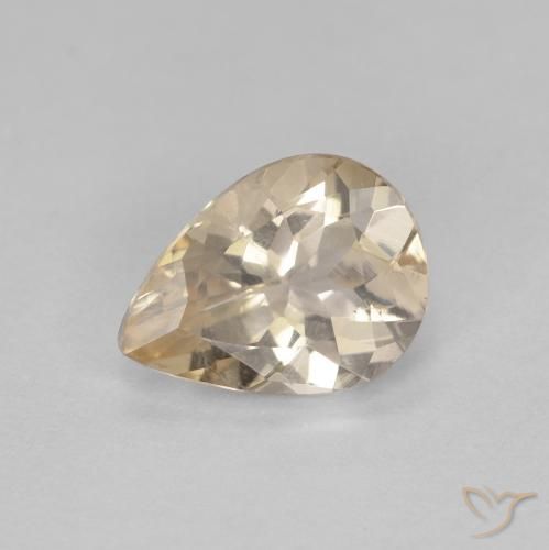 0.84ct Natural Light Golden Morganite, Pear Shape, VS
