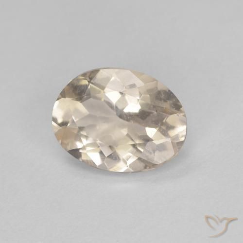 0.79 ct Golden Morganite Stone, Natural Morganite in Oval Facet Shape for Sale