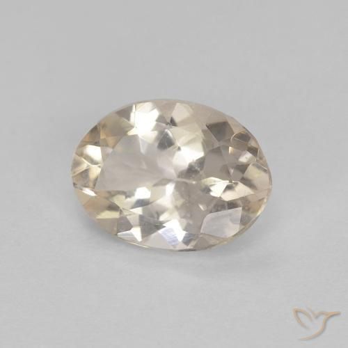 0.85 ct Golden Morganite Stone, Natural Morganite in Oval Facet Shape for Sale