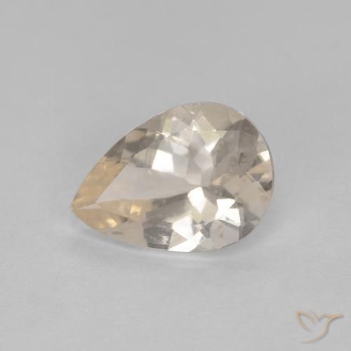 0.76ct Natural Light Golden Morganite, Pear Shape, VS