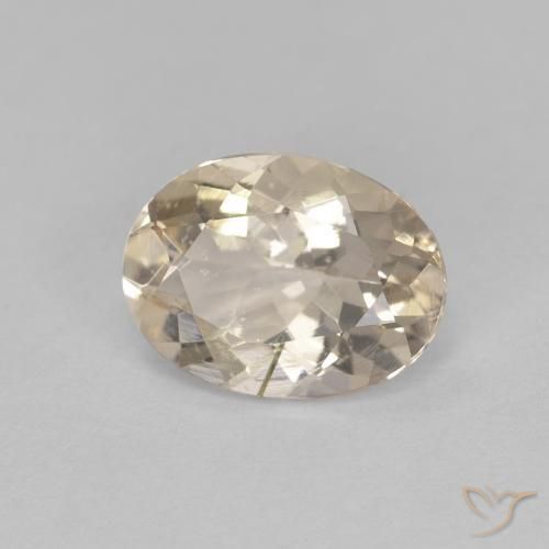 1.02 ct Golden Morganite Stone, Natural Morganite in Oval Facet Shape for Sale