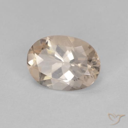 0.92 ct Golden Morganite Stone, Natural Morganite in Oval Facet Shape for Sale