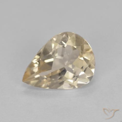 0.97ct Natural Light Golden Morganite, Pear Shape, VVS-VS