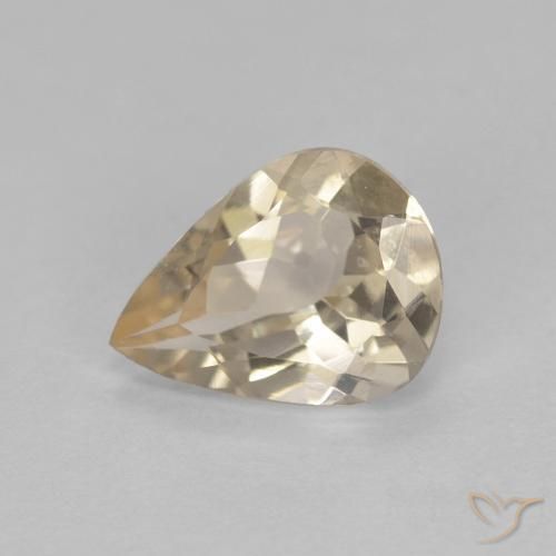 0.97 ct Golden Morganite Stone, Natural Morganite in Pear Facet Shape for Sale