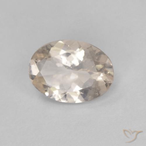 0.92 ct Golden Morganite Stone, Natural Morganite in Oval Facet Shape for Sale