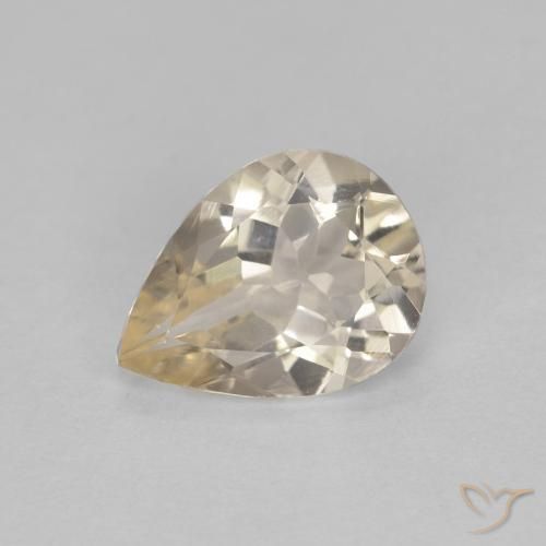 0.84ct Natural Light Golden Morganite, Pear Shape, VS
