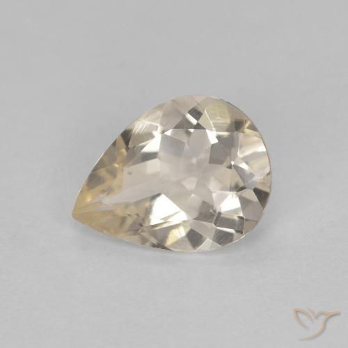 0.84 ct Golden Morganite Stone, Natural Morganite in Pear Facet Shape for Sale